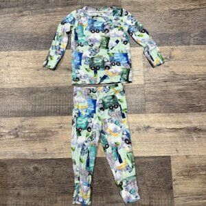 Posh Peanut 12-18 Months Pajamas Garbage Truck Print